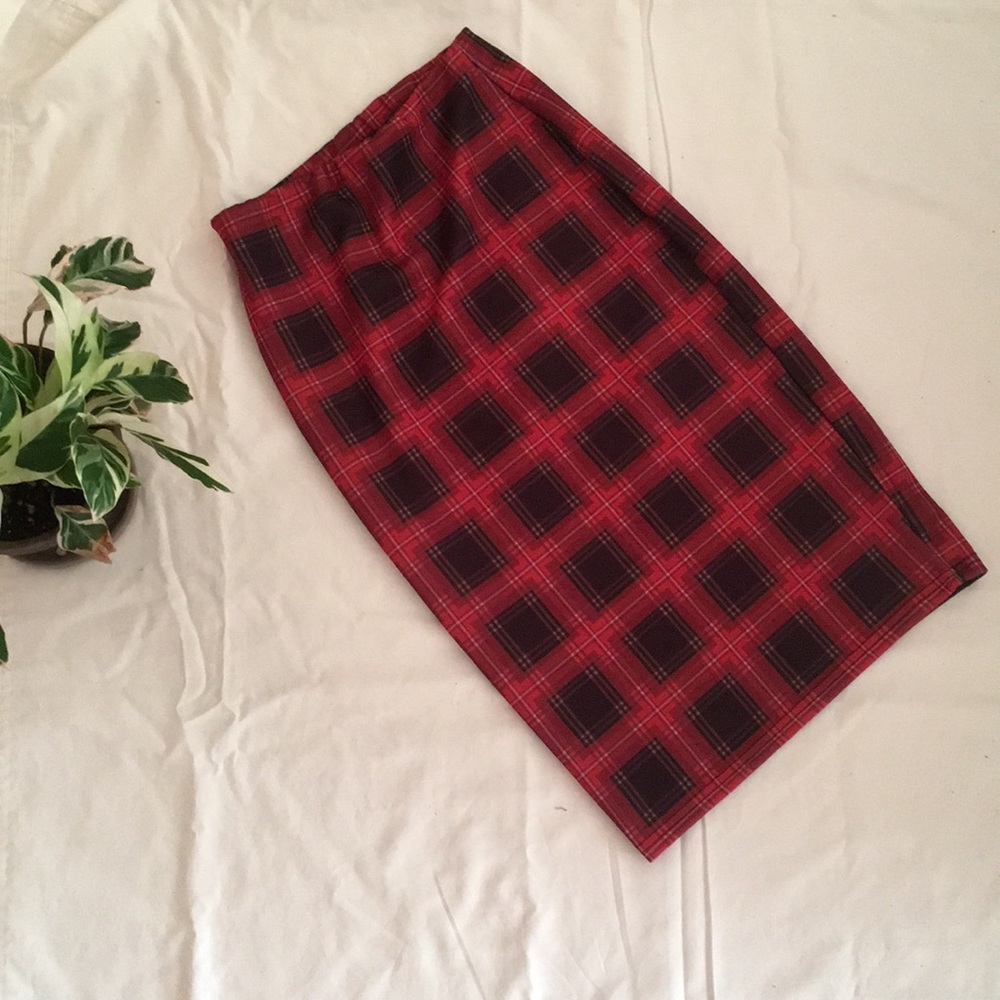 Missguided plaid pencil skirt